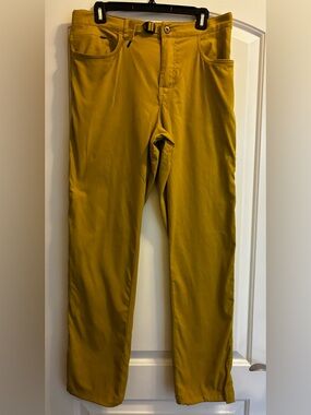 Prana Men's Mustard Yellow Stretch Climbing Pants
